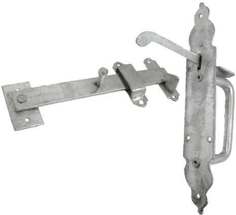 Wyre Direct - Heavy Duty Suffolk Latches for Garden Gate, Ornamental Long Latch Gothic Thumb Catch - Suffolk Gate Latch for Wooden Gates, Galvanised Suffolk Latch for Wooden Garden Gates (Hot Dipped)