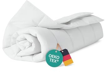 VitaloBett Vierjahreszeiten Bettdecke 200x220 cm mit 100% extraweicher Daunenfüllung 1500g - Ganzjahresdecke, Daunendecke mit Baumwoll-Bezug, Atmungsaktiv & waschbar bis zu 60°C, Ökotex-Zertifiziert