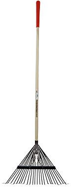 Laubbesen mit 24 Federstahlzinken, 135cm Holzstiel mit Rutschfester Griffmanschette. Einfache Laubentfernung von SHW-FIRE