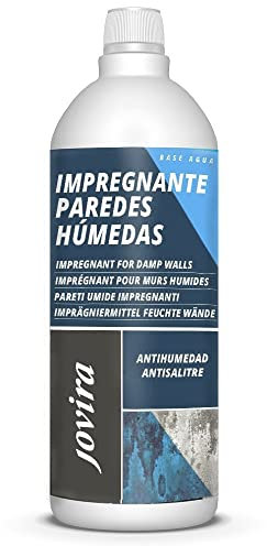 JOVIRA PINTURAS Impregnante Paredes Húmedas. Imprimación sellante incolora al agua, evita las humedades en muros y paredes por problemas de capilaridad. (1 Litro) B-30