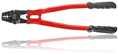 Steelropes24 Pince à sertir 2 en 1 et ciseaux à câble métallique - Pince à sertir jusqu'à 4 mm d'épaisseur