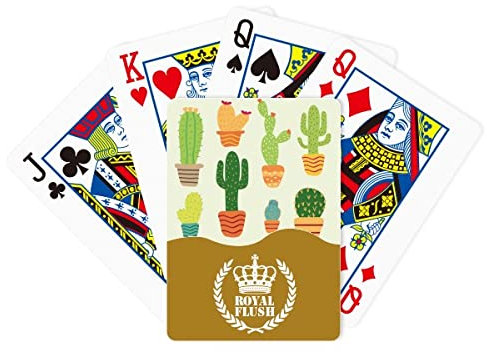 Potted Cactus Succulents Pattern Royal Flush Poker Jeu de cartes à jouer