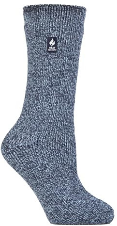 HEAT HOLDERS - Mens & Womens 2.3 Tog Original Thermal Socks | 3 Sizes | Thick Warm Fluffy Insulated Socks for Winter | Ideal for Raynauds (6-11, Denim)