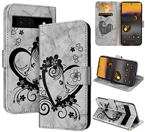 CASAFUNY Handyhülle für Google Pixel 6a Hülle,Schwarz | PU Leder,Brieftasche Kartenfach,Flip Case,Schutzhülle Klapphülle für Google Pixel 6a