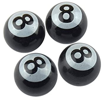 Ball Shape Tire Valve, Asudaro 4 Pieces Universal Car Abs Valve Cap Tire Decoration Car Valve Cover 8 Ball Shape Ball-Shaped Tire Valve Car Valve Core Cover For Car