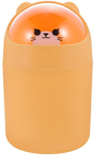 Cabilock Petite Poubelle Compacte et Pratique en Plastique la Cuisine Couvercle Forme Animal Adorable Décoration Jolie et Fonctionnelle pour Chambre ou Bureau