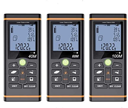 MACIMO Laser Distance Measure Internal Bubble Levels Handheld Laser Rangefinder Unit Conversion Ft M/In/Ft Laser Measure (Color : Black, Size : 60m)