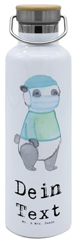 Mr. & Mrs. Panda Thermosflasche personalisiert Operationsassistent Herz - Personalisierte Geschenke, Ausbildung, OTA, Geschenk, Flasche, Sportflasche, Spruch, Witzig, Trinkflasche, Lustig, Mit Namen