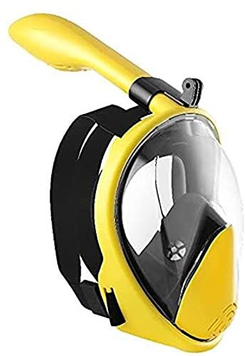 ATAAY Vollgesichts-Schnorchelmaske, 180 ° Unterwasserschnorchel Voll, Trockentyp Flachmund-Silikon-Tauchmaske Geeignet für Erwachsene und Kinder