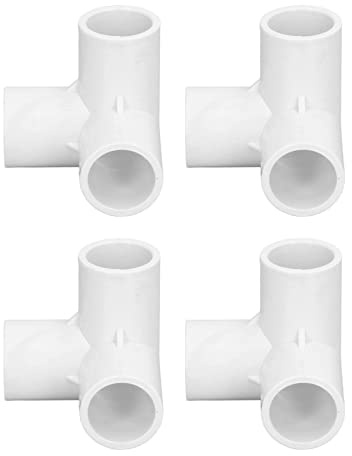 3 Way Corner Fittings, PVC Pipe Connector, 10PCS 3 Way Pipe Fittings PVC Plastic Right Angle Tee Corner Connector 20mm Inner Diameter (White)