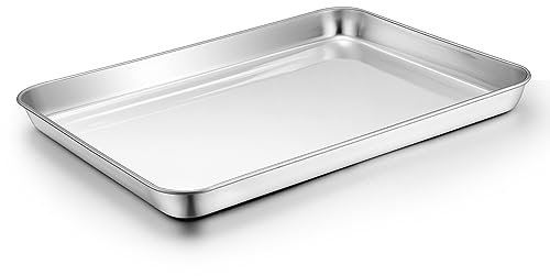 Herogo Baking Tray, Stainless Steel Baking Sheet Pans, 40.3x30.3x2.5 cm, Rectangle Oven Trays Set for Cooking Roasting, Healthy & Non-Toxic, Mirror Polished, Dishwasher Safe