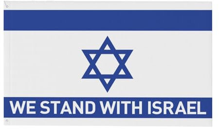 Israel Flagge 90 x 150 cm, Israeli Flagge 3 x 5 ft - Israelische flagge für Außenbereich mit 2 Messing-Ösen, Israel Flagge für Gebrauch Freien (A)
