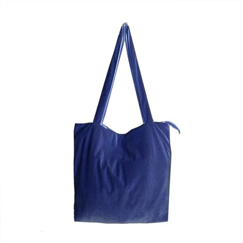 Surakey Handtasche Damen Tote Bag Shopper mit Reißverschluss Groß Umhängetasche Cord Beuteltasche Stofftasche mit Taschenfach für College Schule Arbeit Reisen Einkaufen