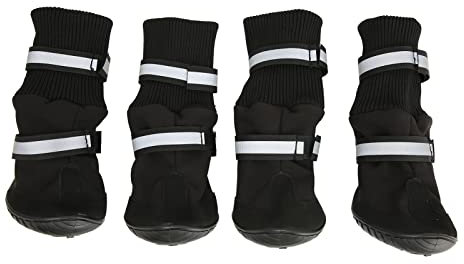 LOCADENCE Hundeschuhe, Gummi, Langlebig, Abstimmbar, rutschfest, Reflektierende Streifen, Haustierpfotenschutz für Kleine, Mittelgroße und Große Hunde Zum Spazierengehen, Wandern, (L)
