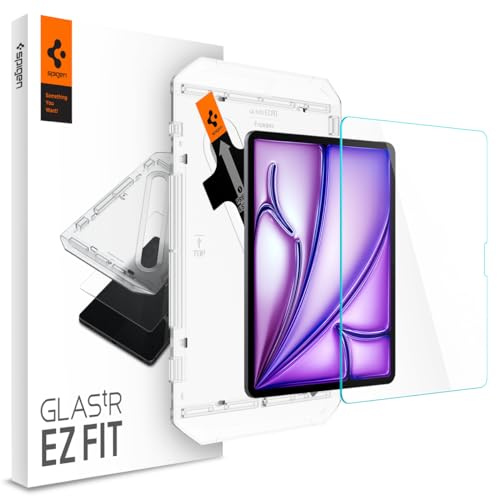 Spigen EZ Fit Schutzfolie [1P] für iPad Air 13 Zoll M4(2026), M3(2025) | iPad Air 13 Zoll M2(2024), 1. Generation, inkl. Installationskit, Kristallklar, Kratzfest, Hüllenfreundlich, 9H