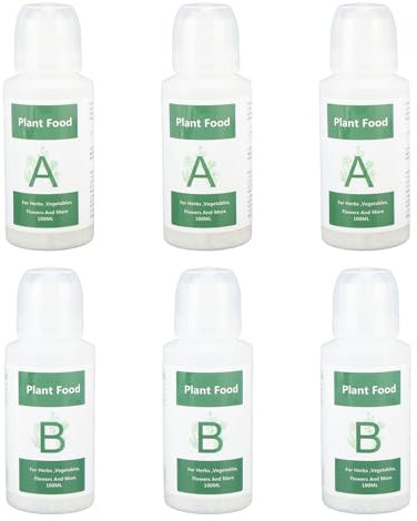 Hydroponic Plant Food (600ml in Total), Indoor A & B Nutrients Plant Food Water Soluble Solid Fertilizer for Agricultural Household Soilless Planting