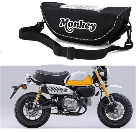 AMZCO Lenkertaschen Motorrad Für Monkey 125 Monkey 125z Motorrad-Lenker-Aufbewahrungstasche Zubehör(Logo 1)