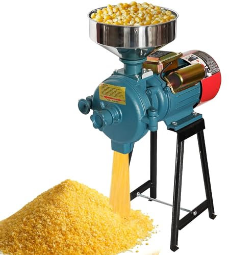 WXFKLDJ Mulino per Cereali Elettrico Smerigliatrice per Mais 3000W Smerigliatrice per Cereali Commerciale con Imbuto per Cereali Mulino per Mangimi per Mais E Frumento Mulino per Cereali Kitchenaid