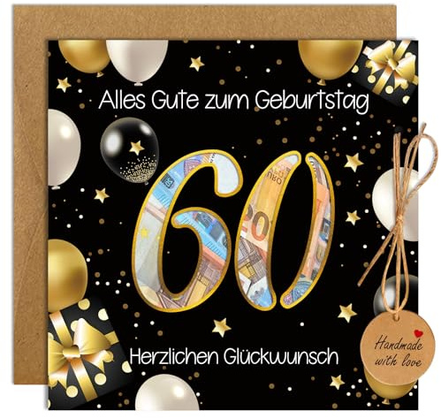 Geschenke 60. Geburtstag Mann Frau - Geldgeschenke, Lustige Geburtstagskarte für Party Hochzeit Jubiläum