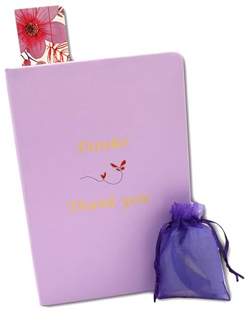 Sabine Thallinger DANKE TAGEBUCH – Meine Reise zu mir selbst: violettes Kunstleder mit Schmetterlingen und Überraschung – 80 linierte Seiten für Selbstliebe, Motivation und Glück (Minimalistisch)