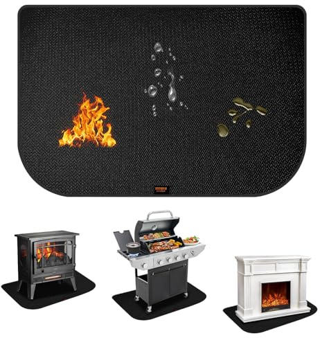 Under Grill Mats for Outdoor Grill, 60 x 32 inch Double-Sided Fireproof Grill Pad for Fire Pit, Oil-Proof Waterproof Fireplace Mat Fire Pit Mat for Decks and Patios