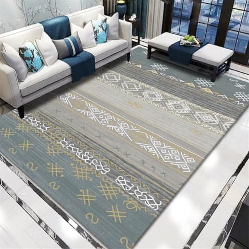 AITROMNI Vorleger Teppich Eingang Antirutsch Pads Einfaches Design Muster Wohnzimmer Arbeitszimmer Heimdekoration leicht zu reinigen Teppichboden Auslegware 90X200CM