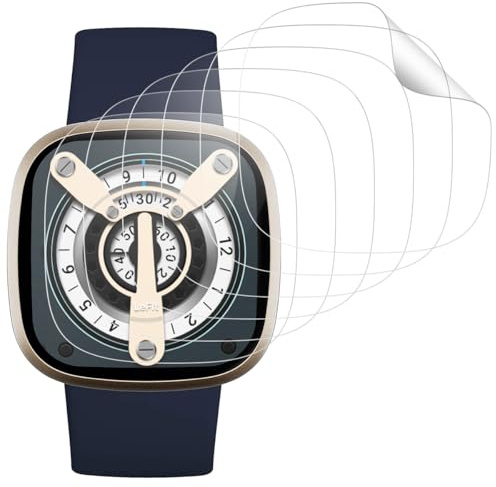 Beukei 6 Stück Weicher TPU Schutzfolie kompatibel für Fitbit Versa 3/ Versa 4/ Sense 2/ Sense, Display Folie Weich HD[HD Klare][Blasenfrei] Weich Folie