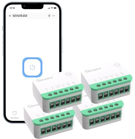SONOFF Matter Smart Switch, Wifi Mini DIY-Modul, funktioniert mit Apple Home, Alexa & Google Home, 4 PACK, erfordert Neutralleiter