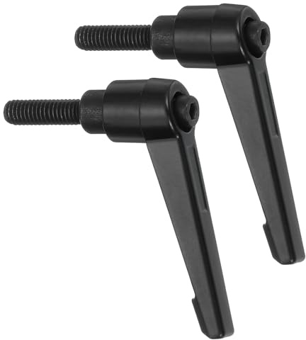 sourcing map 2 Stück M6 x 20 mm verstellbare Knäufe Griff Außengewinde Druckknopf Ratsche Schnellspanner Verriegelung Drehbolzen für Drehmaschinen, Schwarz