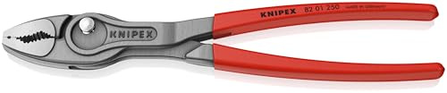 KNIPEX TwinGrip Polygrip med front- och sidogrepp grå, försedd med korrosionsskydd med ett halkfri plastöverdrag som ger ett säkert grepp, 82 01 250