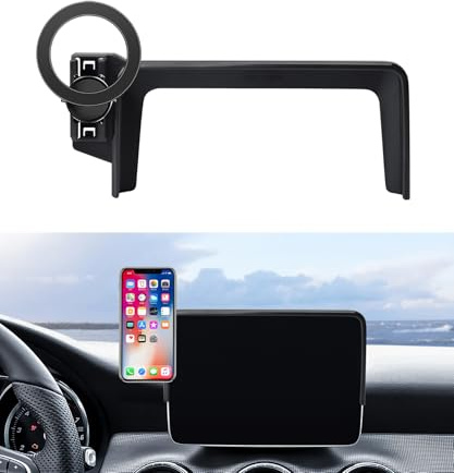 MaserWeller Car Phone Holder for 2015-2019 Mercedes Benz CLA / 2016-2020 GLA / 2017-2019 A-Class Accessories 8-Inch Screen Fixed Clip, 360° Rotation Phone Mount Compatible with MagSafe