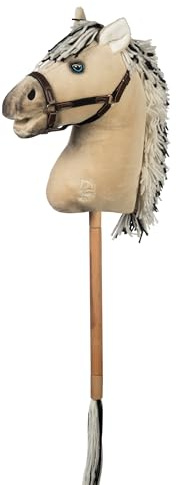 Cavallino giocattolo Hobby Horse con testa peluche e bastone modello Premium Taglia unica