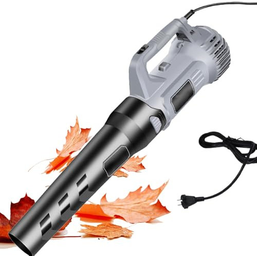 Potente soplador de Hojas, soplador de jardín eléctrico de 3800 W con 17500 RPM y disipación de Calor eficiente, Potente soplador de Aire enchufable de 2 Modos de Velocidad para jardín, Taller y Uso