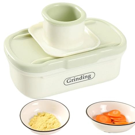 Trita aglio, taglia aglio, taglia cetrioli manuale in acciaio inox Utensile da cucina portatile, grattugia multifunzionale per, smerigliatrice per aglio e affettatrice per aglio, verd