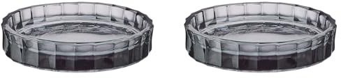 BUTLERS 2er Set Seifenschale ø 11 cm Glas - TOCIA - Anthrazit | Farbe Grau - Ablage für Badezimmer & Küche - Halter für Gäste-WC - Strukturierte Oberfläche