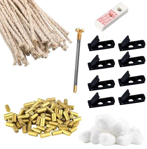 Universelles Feuerzeug Zubehör Set für Benzin Feuerzeug - Ersatz Wiederbelebung Reparaturteil Paket (100 Stück Feuersteine, 40 Stück Docht, Federauswurfbolzen, Watte und 8 Stück Gummi Filz)