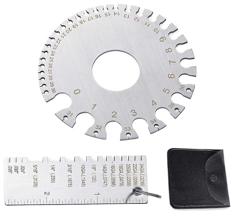 Wire Gauge Measuring Tool – Engraved Steel Sheet Thickness Ruler with Durable Anti-Rust Finish and Precision Markings | High Strength Gauge for Fabrication, Metalworking, Woodworking and Automotive