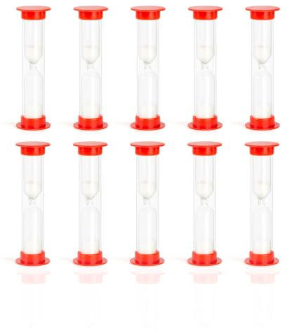 Clessidra Bambini 1min x10 - Mini Clessidre Plastica Istruzione Scuola per Bambini Lavaggio Denti Giochi da Tavolo Timer 60 Secondi ✮GARANZIA A VITA Matthius