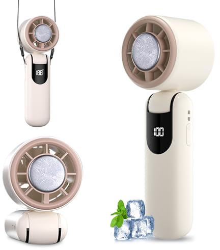 Mini ventilateur manuel à batterie rechargeable silencieux, pliable à 90°, 3000 mAh, super puissant, pour voyage, (A)