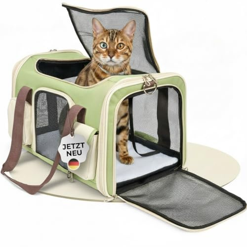 Katzentransportbox Hundetasche Kleiner Hund bis 10 kg [Faltbar] Transportbox Katze Hundebox Hundetragetasche Hundetransportbox Auto | Tragetasche aussuchen