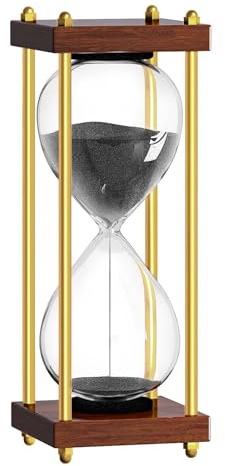 Sand Timer 30 Minute, 30 Min Gold Rod Hourglass Sand Clock, Half Hour Wooden Retor Hour Glass, Sandglass, Reloj de Arena, Creative, Decoration, Office