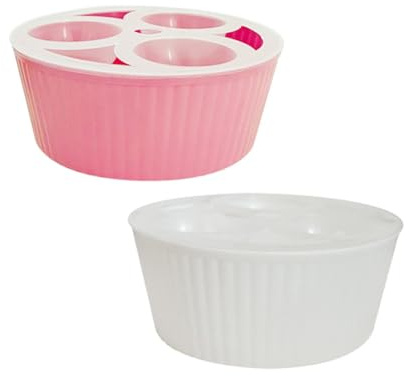 STAHAD 2pcs Hydroponic Tulip Bulb Planter Pot with Compartments for Indoor Root Control Stable Non-slip Base Small Flowerpots for Daffodils and Hyacinths Decorative Desk Garden Plant Pots
