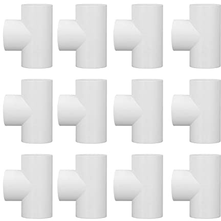 aqxreight Raccordi per Tubi a T in PVC 12 Pezzi per Impianti Idraulici, Fornitura e Irrigazione, Connettori in Plastica per Uso Domestico e Giardino (32 mm)