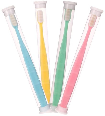 CONGARTENO 4 Stück-pack Extra Weiche Mikro Nano Zahnbürsten für Empfindliches Zahnfleisch Sanfte Reinigung mit 18.000 Feinen Borsten Multicolor Manuelle Handzahnbürsten für Mundpflege und Reisen