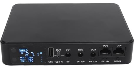 Marhynchus Mini UPS Gruppo di continuità Batteria di Backup con Batteria Integrata 18000 MAh Display Digitale HD per Router Modem Telecamera di Sicurezza Scanner per Impronte Digitali (Spina