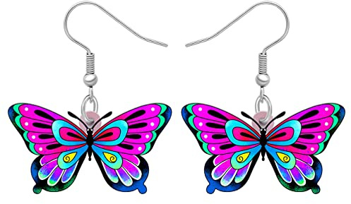 LYGXWJFC Boucles d'oreilles Papillon en Acrylique, Cadeaux de Printemps pour Femmes Filles, décorations Amusantes