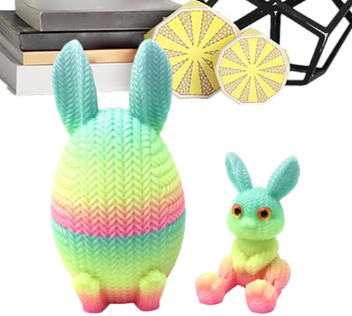Bsbkoj 3D Printed Easter Eggs - Easter Station for the Desk, Decorative Figure & Gift Idea | For Children, Adults and Crafters as for Windowsill, Living Room, Office, Study and