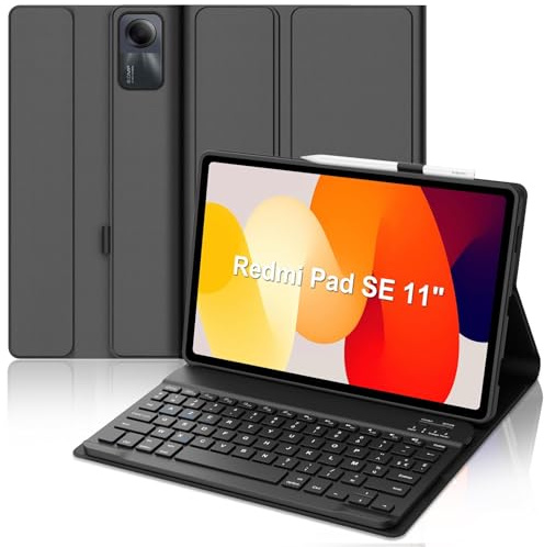 Occtingkind Coque Clavier pour Xiaomi Redmi Pad SE 11 Pouces, AZERTY Français Housse Clavier Bluetooth Magnétique Détachable pour Tablette Xiaomi Redmi Pad SE 11 2023, Noir