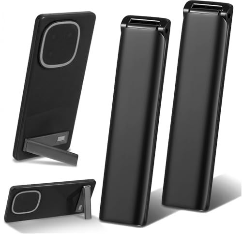 Ymapinc 2-Packs Phone Kickstand, Adjustable Cell Phone Case Holder Stand for Desk, Self-Adhesive & Invisible Tablet Kickstand - Black