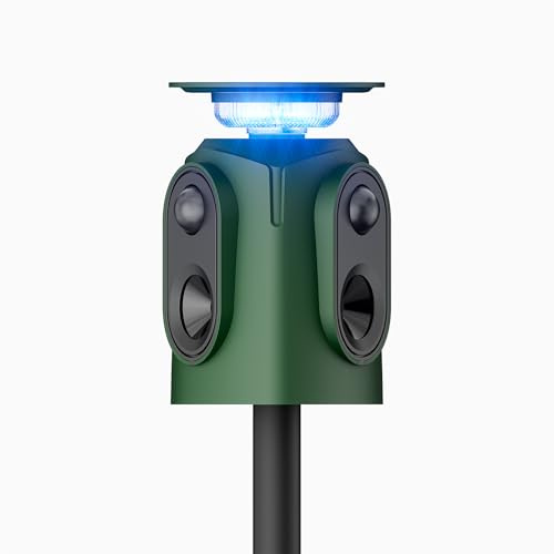 Sodwot Katzenschreck Ultraschall Solar Tiervertreiber, 360° Marderschreck mit LED-Licht Katzenabwehr Marderabwehr Garten IP65 Wasserdicht 5 Modus Waschbär Abwehr für Katzen Hunde Marder Mäuse Vögel